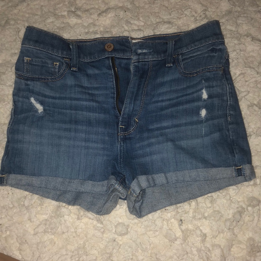 Hollister High Waisted Light Wash Shorts